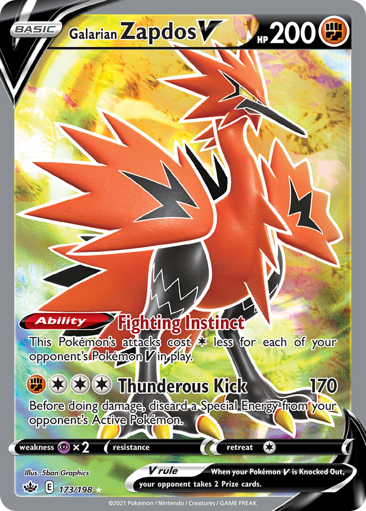 Chilling Reign Galarian Zapdos V #173/198